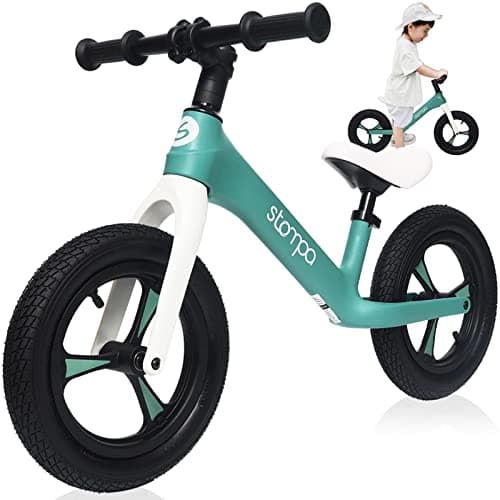 stompa Toddler Balance Bike (12 inch, Adjustable Seat, No-Pedal)