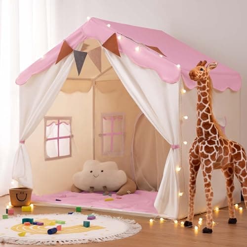 besrey Kids Play Tent with Mat and Lights