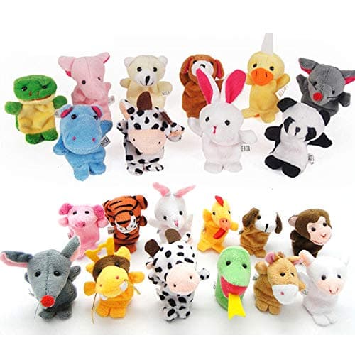 22 pcs Plush Animals Finger Puppet Set